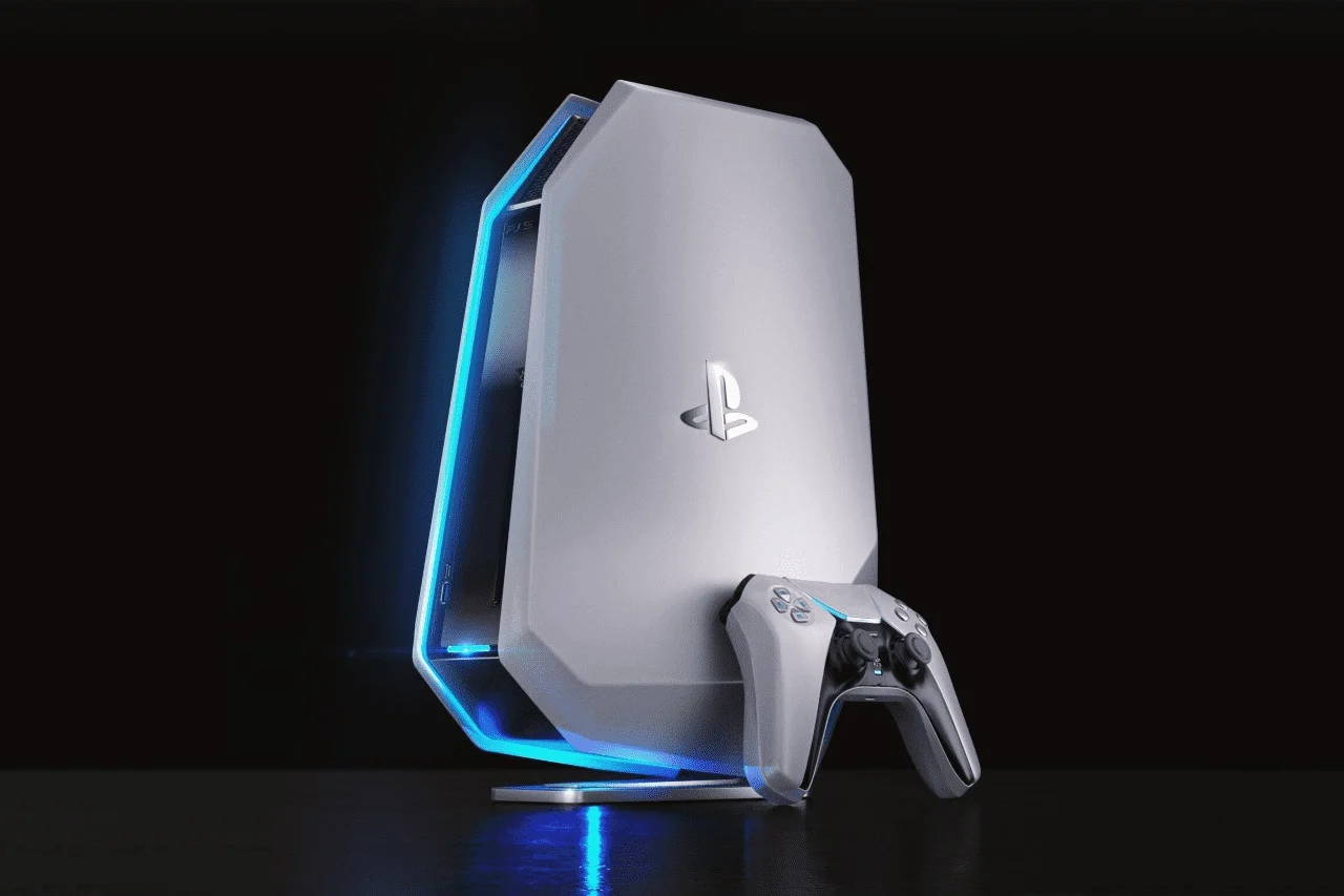 Logo PlayStation 6 stilizzato con chip e elementi elettronici | PlayStation 6 Rimandata? La Crisi delle Memorie Scuote l'Industria dei Videogiochi