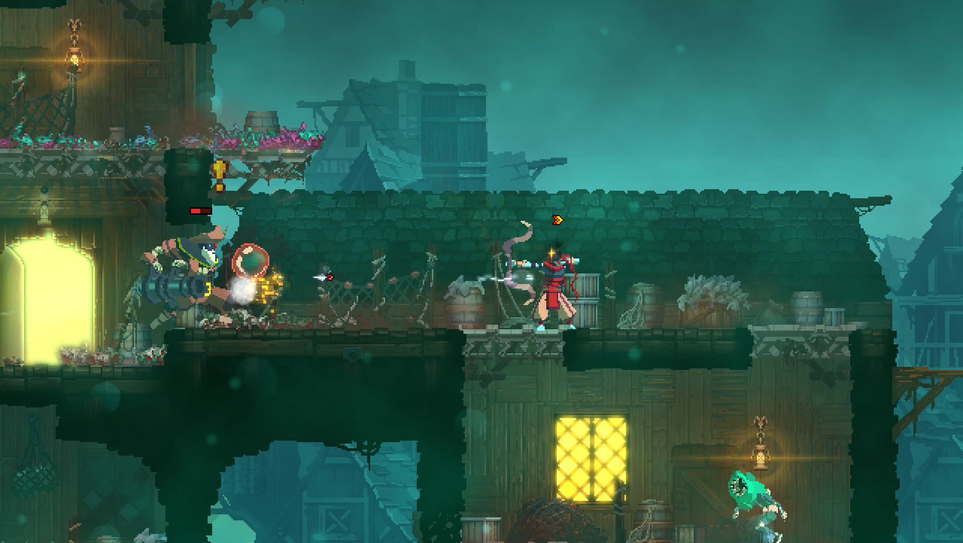 Schermata di gioco ufficiale di Dead Cells in un bioma