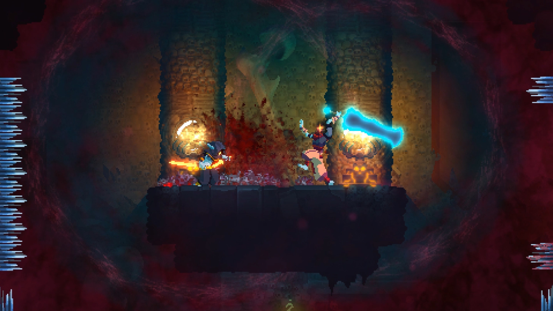 Schermata di gioco ufficiale di Dead Cells durante un combattimento