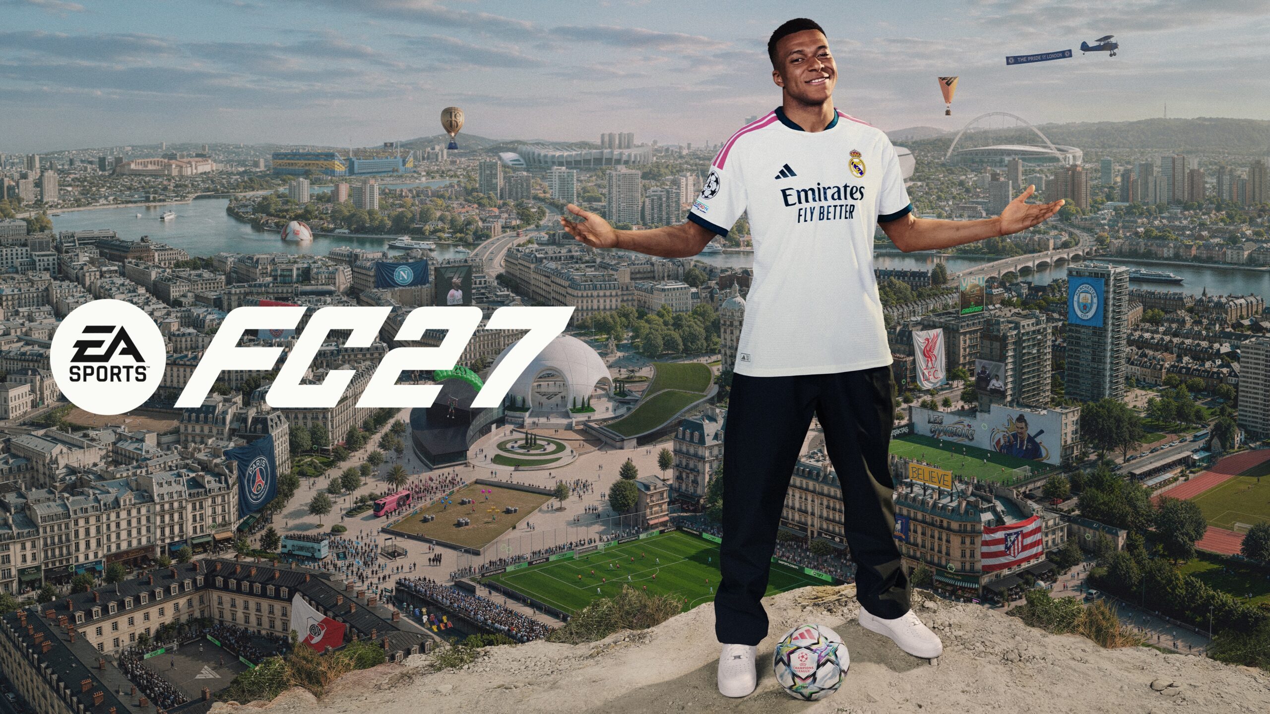 Artwork ufficiale di EA Sports FC 27 con Kylian Mbappé