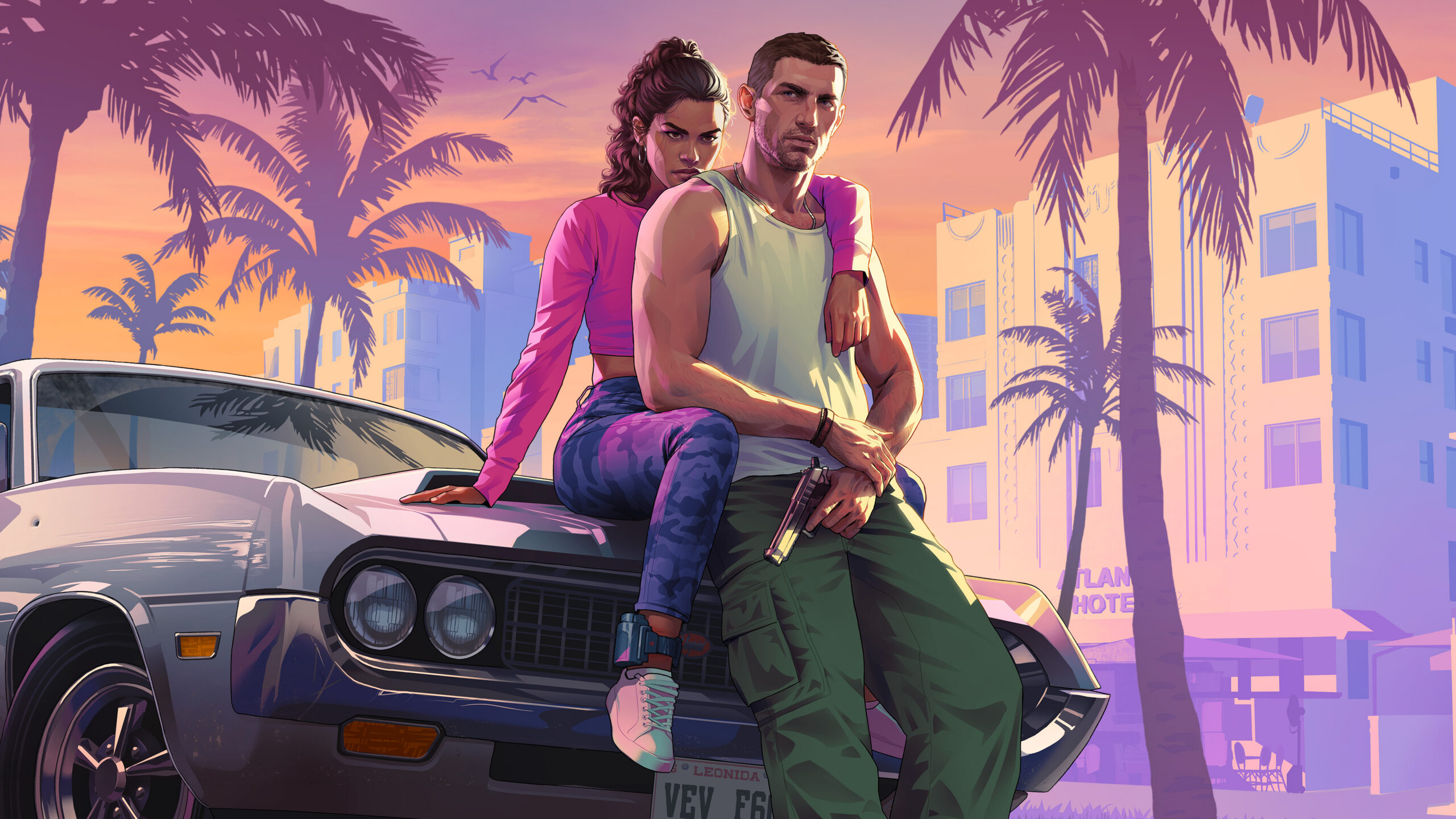 Jason e Lucia nell'artwork ufficiale di Grand Theft Auto VI