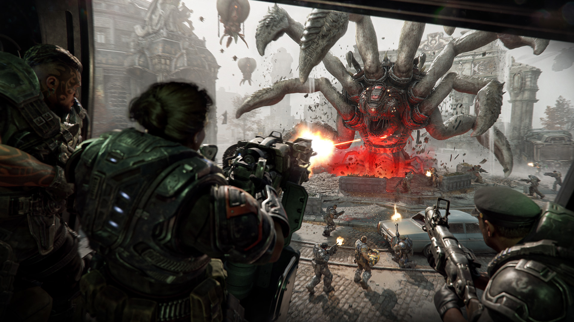 Scontro contro una creatura Locust in Gears of War: E-Day