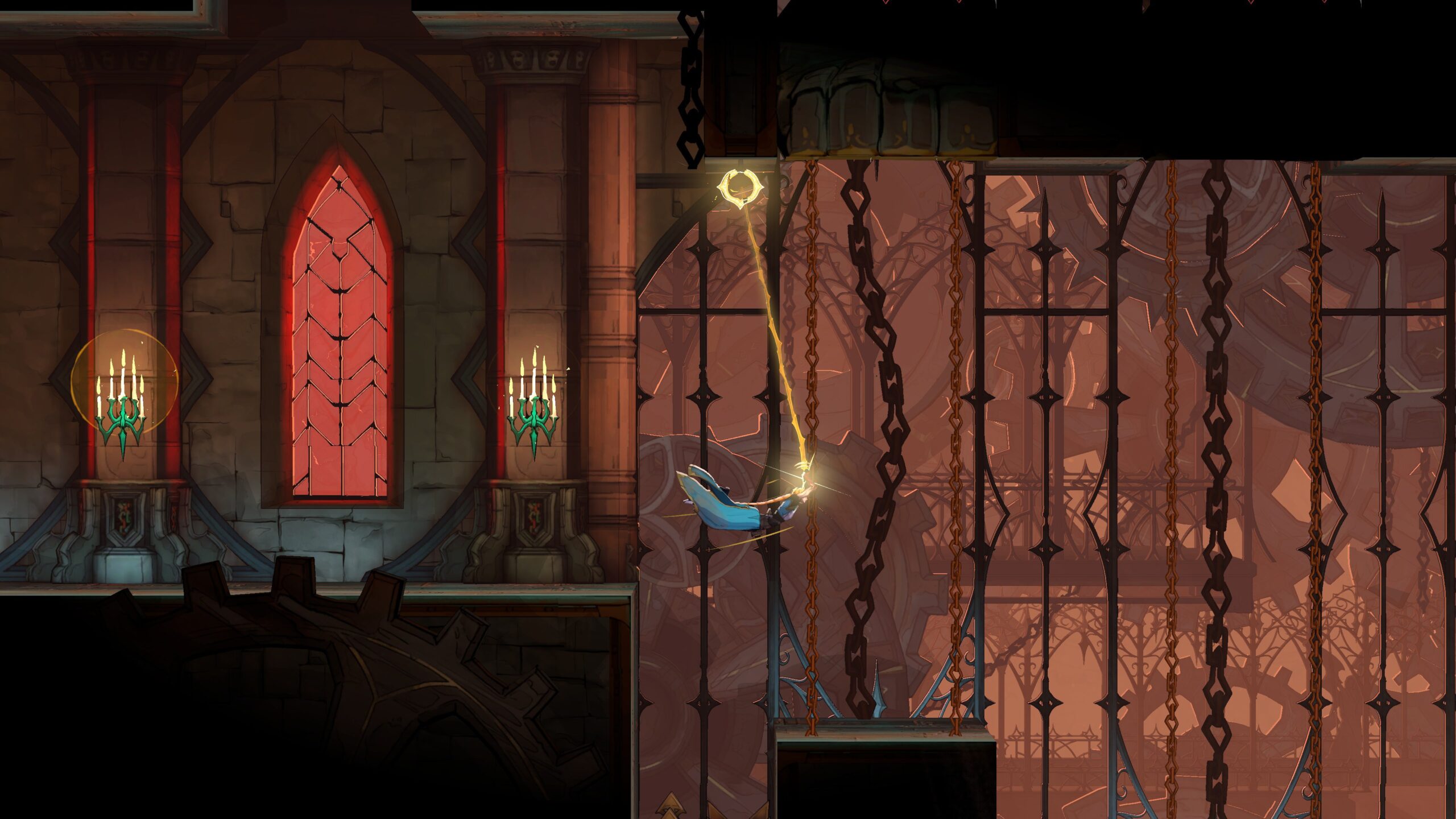 Castlevania Belmont's Curse, Rose Belmont utilizza la frusta in un ambiente gotico