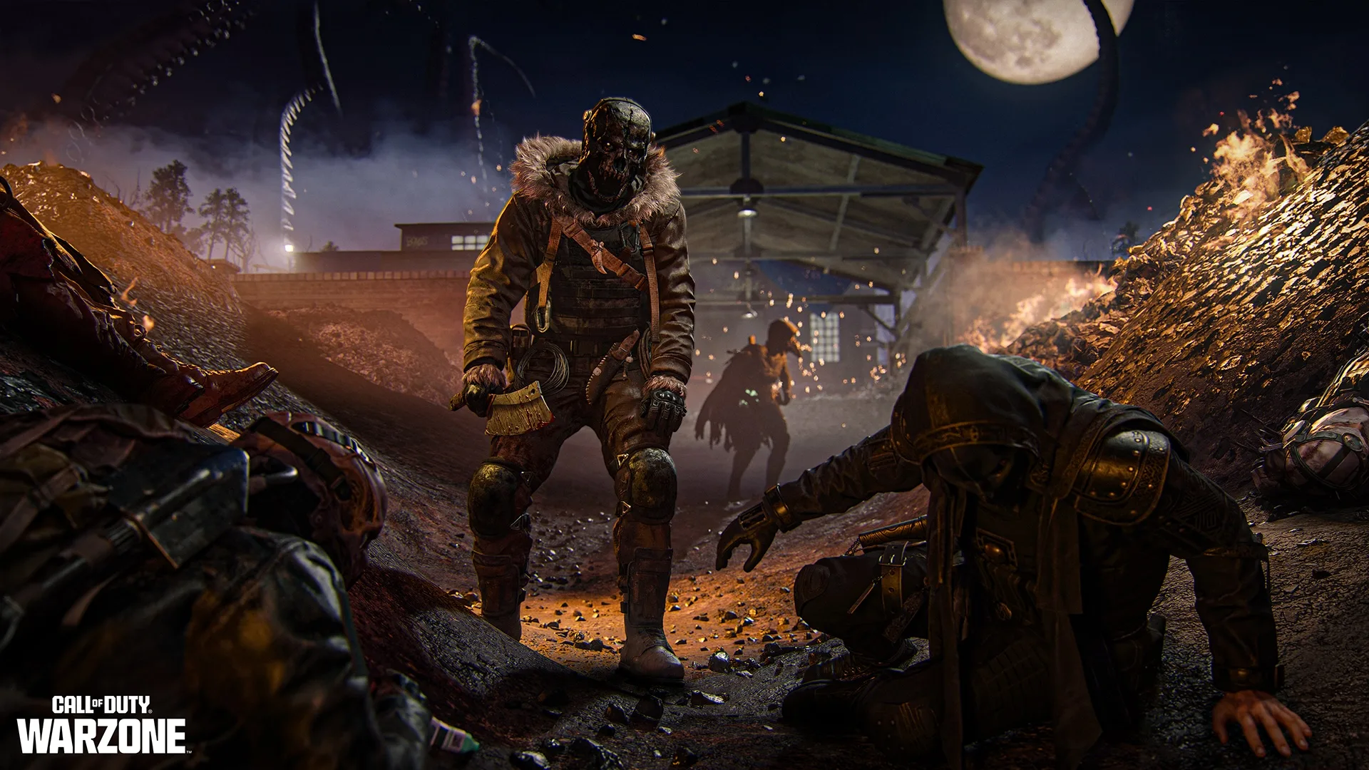 Warzone Stagione 6, un nemico mascherato armato di ascia nella mappa Haunted Hollow