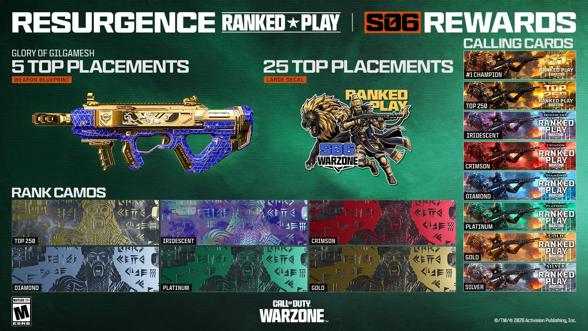 Warzone Stagione 6, schermata delle ricompense competitive di Ritorno Classificata